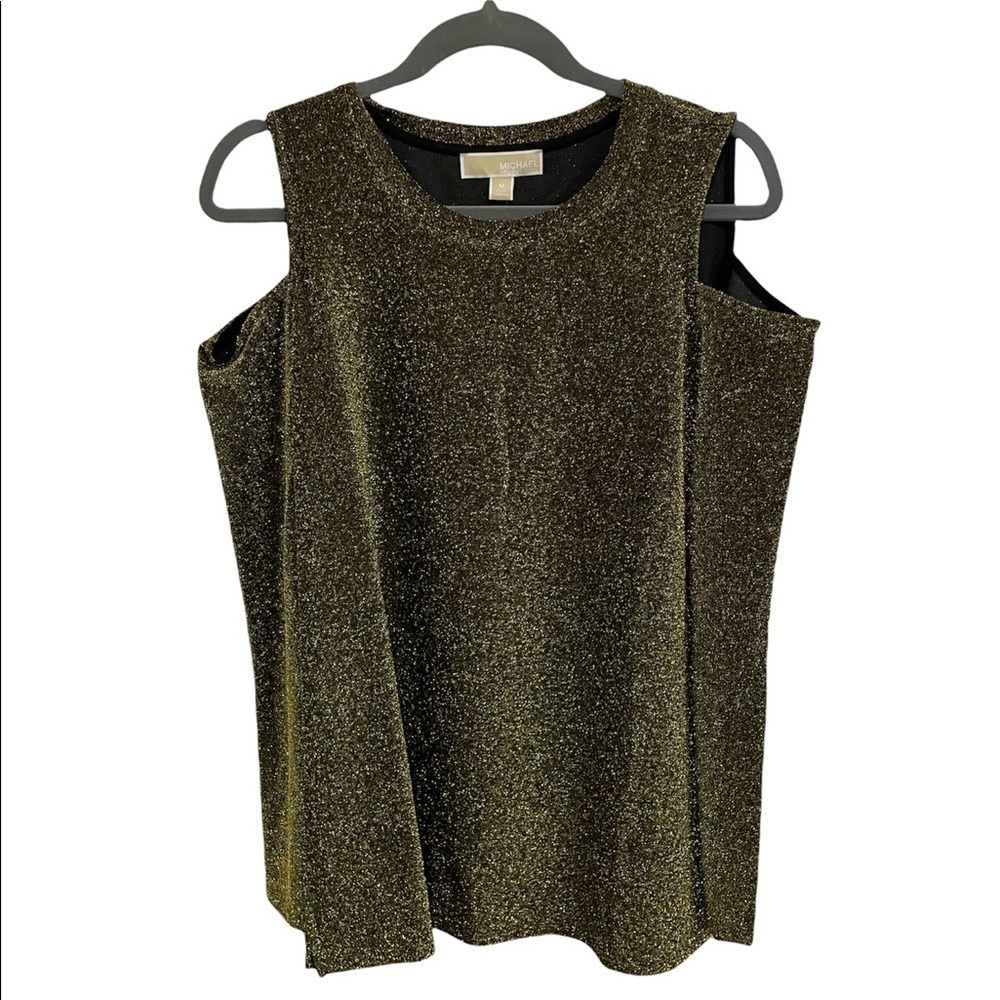NWT MK Michael Kor's Cold Shoulder Strap Split Long Sleeve Blouse